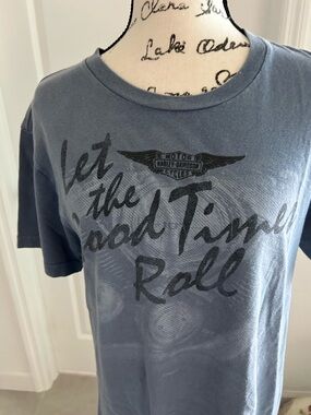 Harley-Davidson Slate Blue Tee with Black & Orange Logo
